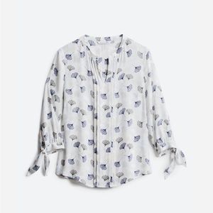 41 Hawthorne Long Sleeve Blue and White Blouse Size S